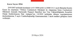 Türkiye ve Afganistan arasındaki diplomatik pasaport hamileri için vize anlaşması durduruldu