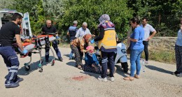 Elektrikli motosikletten düşüp yaralandı