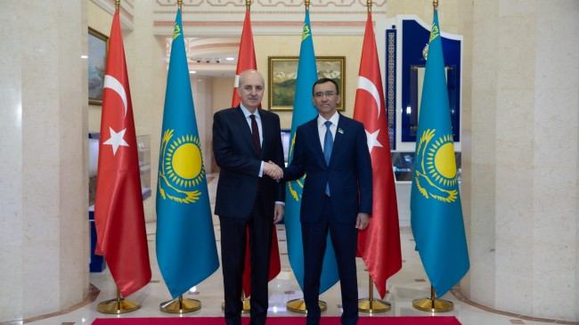 TBMM Başkanı Kurtulmuş, Kazakistan Senatosu Başkanı Aşimbayev ile görüştü